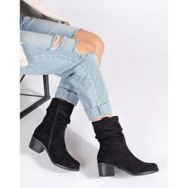 Stivali neri da donna in stile cowboy con tomaia arricciata nero 1