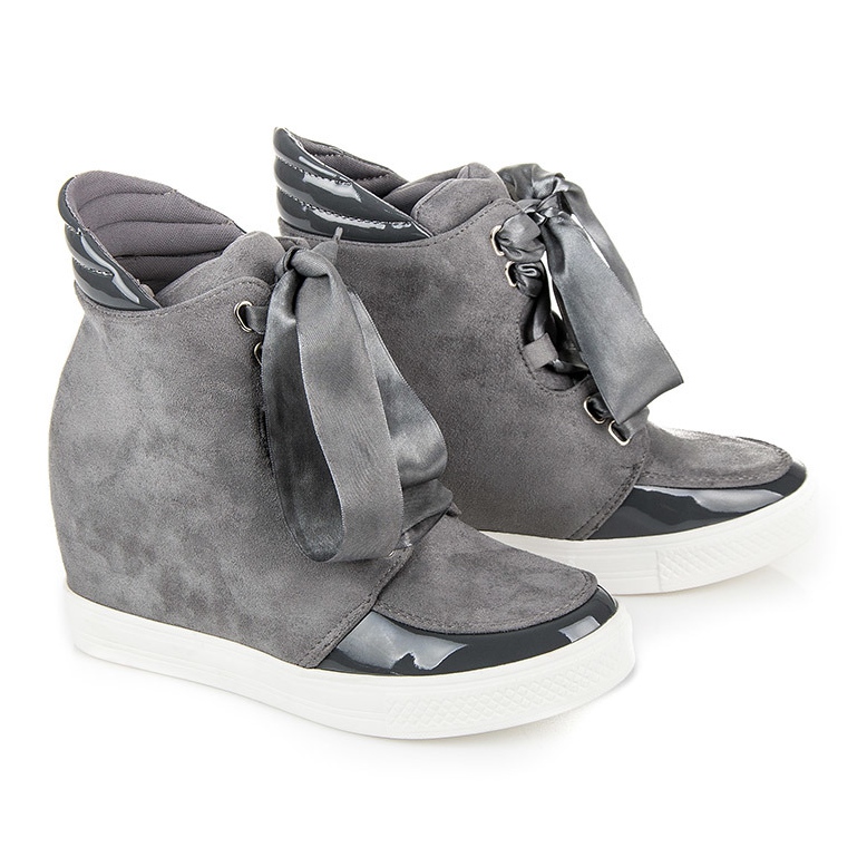 Forever Folie Sneakers con fiocco grigio 1