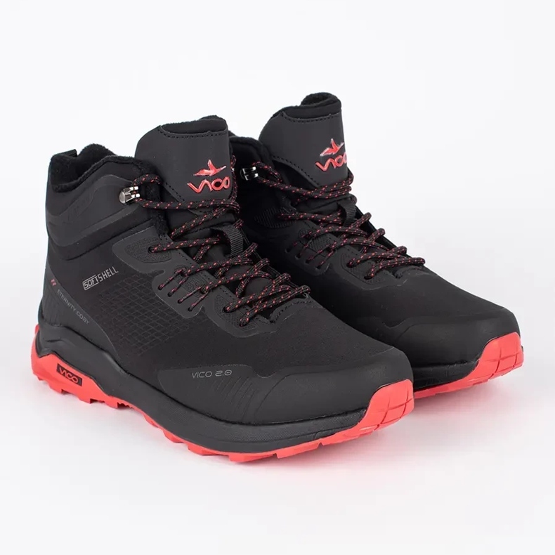 Vico Scarpe da trekking da uomo nere e rosse nero 1
