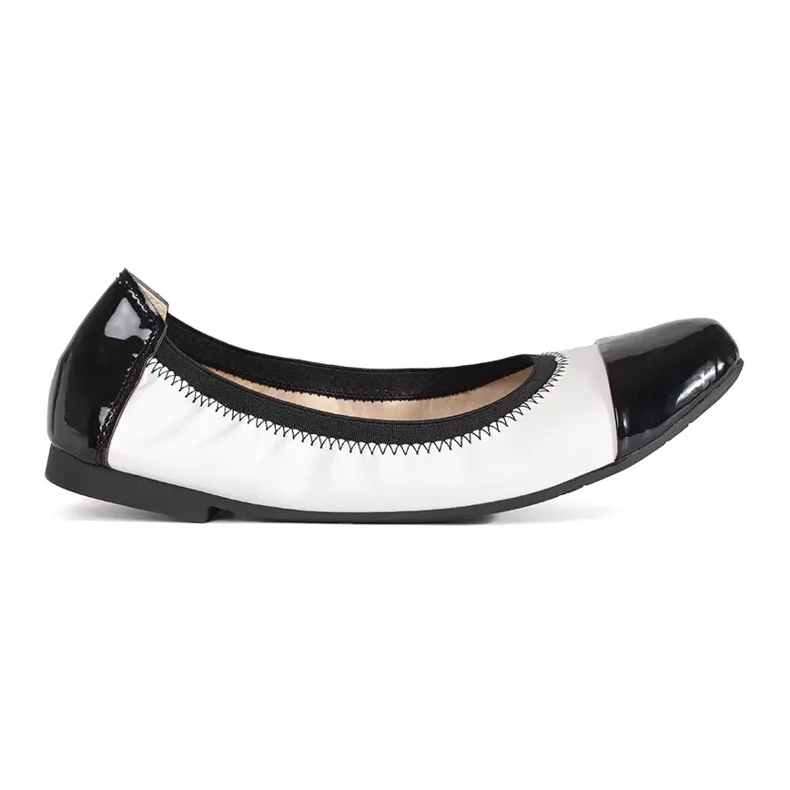 Goodin Ballerine elastiche bianche e nere con fascia elastica bianco 1