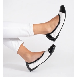 Goodin Ballerine elastiche bianche e nere con fascia elastica bianca 2