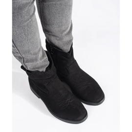 Shelvt Stivali texani da donna in camoscio nero 1