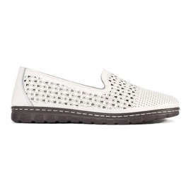 Goodin Openwork comodo scarpe da balle in pelle bianca 1