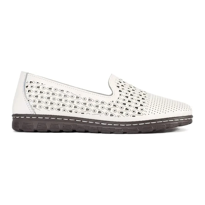 Goodin Openwork comodo scarpe da balle in pelle bianca 1