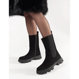 Stivali chelsea in pelle scamosciata nera nero 1