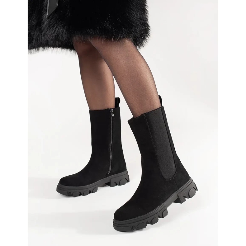 Stivali chelsea in pelle scamosciata nera nero 1