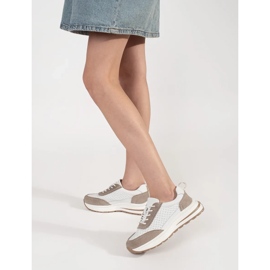 Goodin Scarpe sportive in pelle openwork su una spessa suola bianca bianco 1