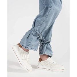Goodin Sneaker in pelle da punzonatura bianca bianco 1