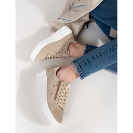 Goodin Sneaker beige con suola spessa 1