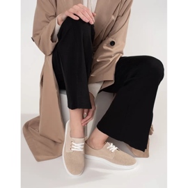 Goodin Sneaker openwork beige in pelle naturale 1
