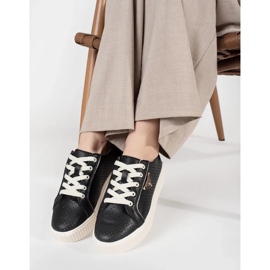 Goodin Sneaker in pelle nera sulla piattaforma nero 2