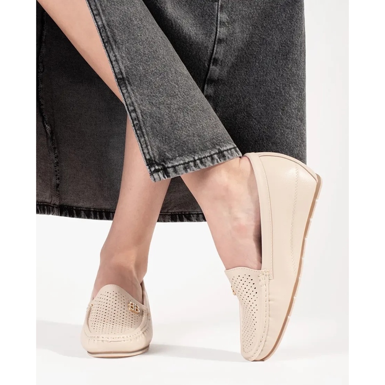 Goodin Scarpe da donna beige con un cuneo nascosto 2