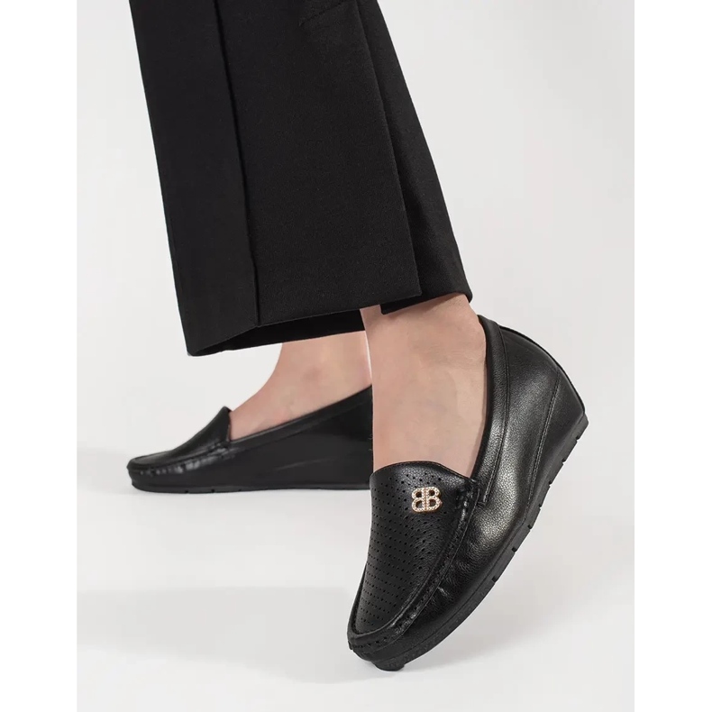 Goodin Scarpe da donna nera con un cuneo nascosto nero 2