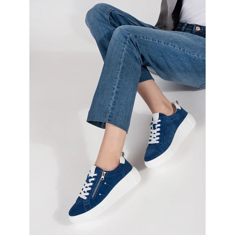 Goodin Sneaker blu su una suola spessa 2