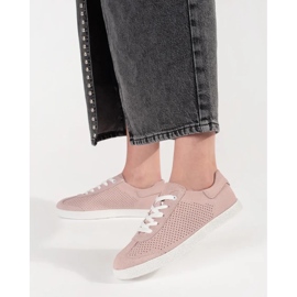 Goodin Sneaker open rosa chiaro realizzate in pelle naturale 1