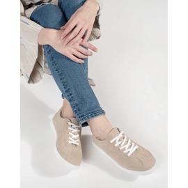 Goodin Sneaker da donna in pelle beige 1