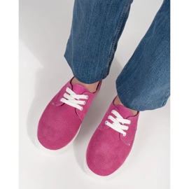 Goodin Sneaker Openwork rosa realizzate in pelle naturale 1