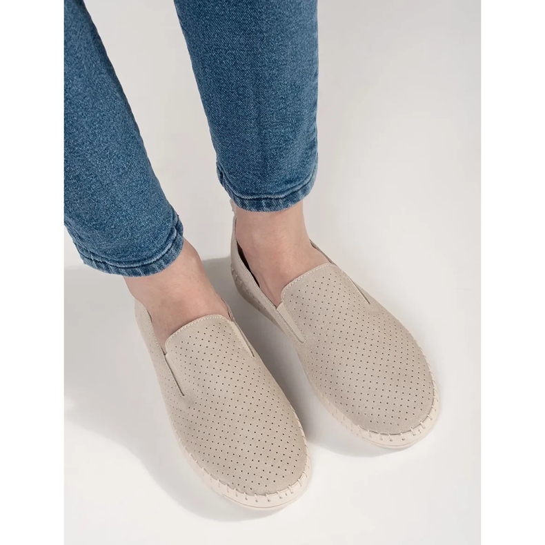 Goodin Mocassini in pelle beige leggera 1