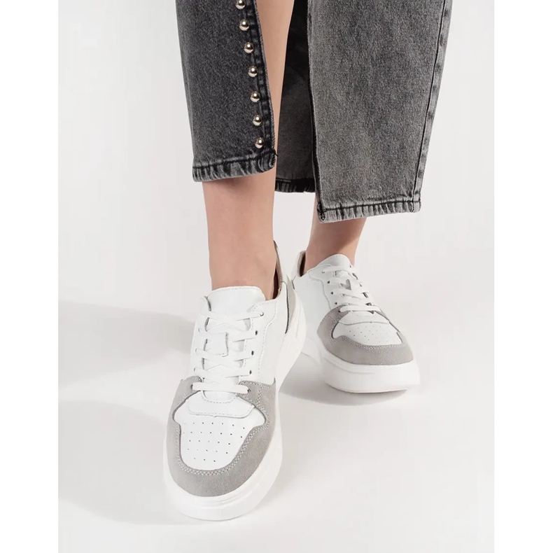 Goodin Sneakers in pelle bianca sulla piattaforma 2