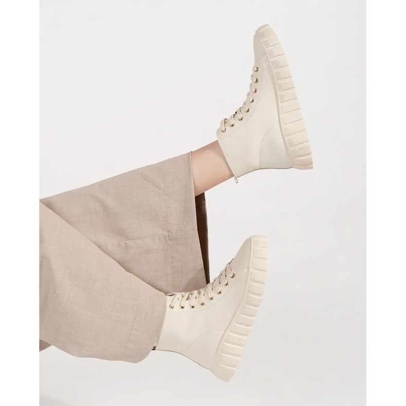 Goodin Luce alta -Beige Sneaker femminili sulla piattaforma 2