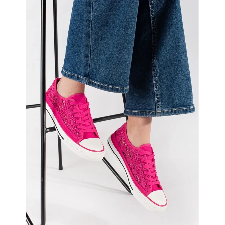 Sneaker legate in apertura rosa 1