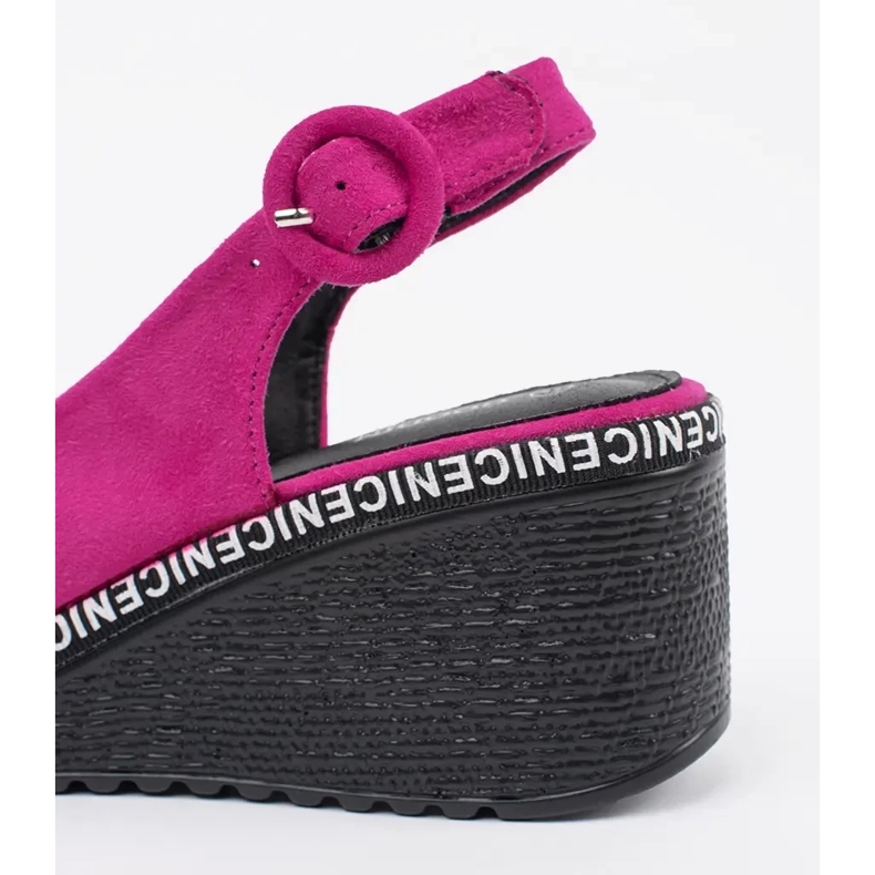 Goodin Sandali femminili sui cunei fucsia rosa 1
