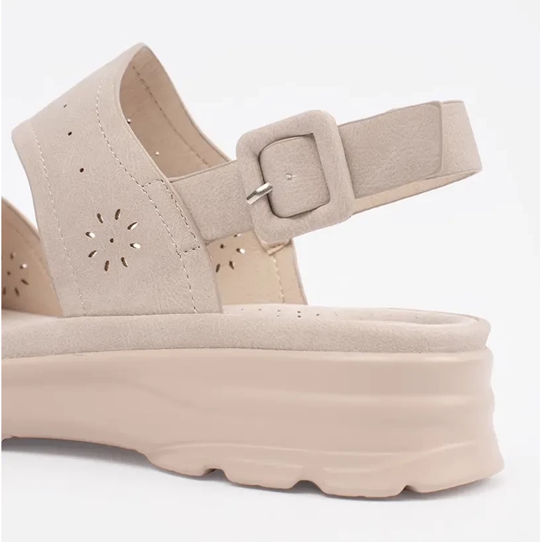 Goodin Light -Beige Light Sandals su una suola spessa 1