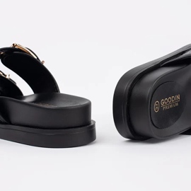 Goodin Flip piatti neri con fibbie nero 1