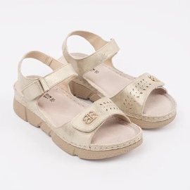 Goodin Sandali femminili d'oro con un ornamento 1