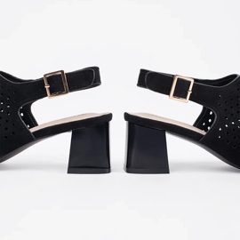 Goodin Sandali neri in pelle scamosciata in pelle scamosciata nero 1