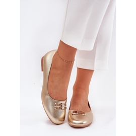 Eleganti ballerine femminili con un Vinceza PLN 62206 Golden d'oro 1