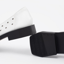 Goodin Scarpe da donna bianca con buchi e un arco 2