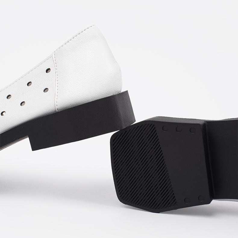 Goodin Scarpe da donna bianca con buchi e un arco bianco 2