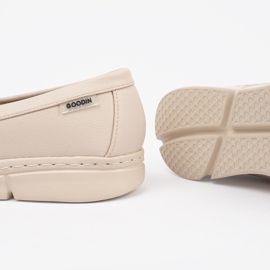 Goodin Mocassine di luce aperta beige con un pin 1
