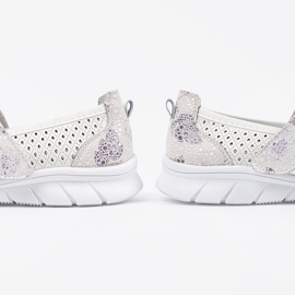 Goodin Ballerine sportive in pelle aperta bianca 1