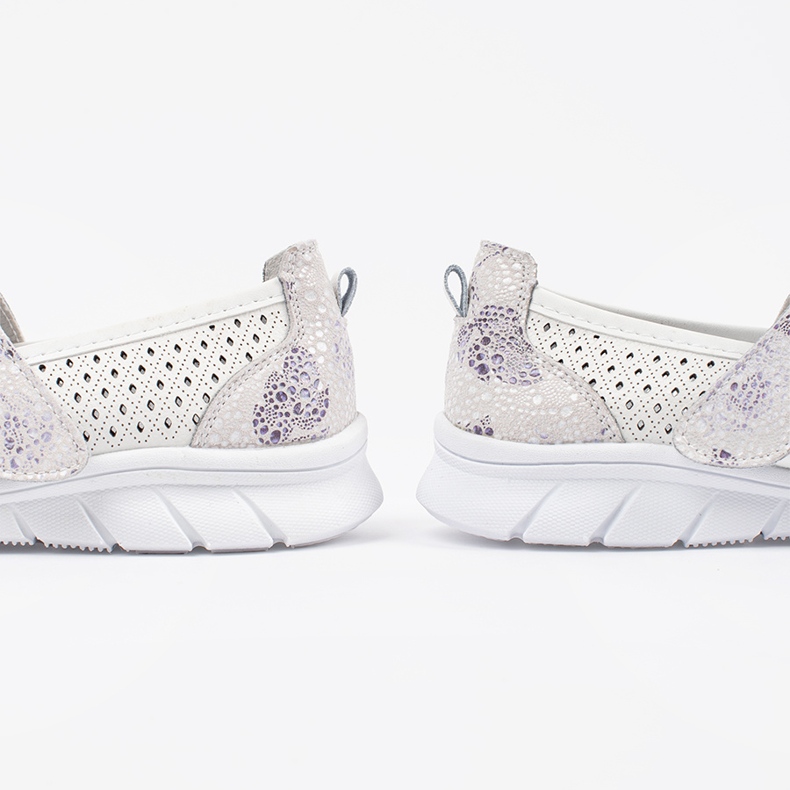 Goodin Ballerine sportive in pelle aperta bianca bianco 1
