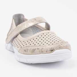 Goodin Ballerine sportive in pelle openuwork beige 1