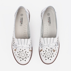 Goodin Scarpe da punzonatura bianca con un arco 1