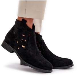 S.Barski Stivali da donna Openwork per il castello nero S. Barski Hy42-081 5