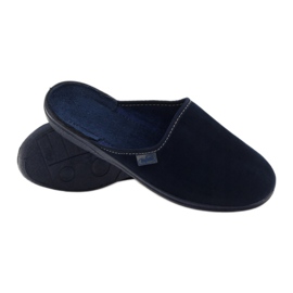 Pantofole in velluto a coste blu Befado 201Q033 4