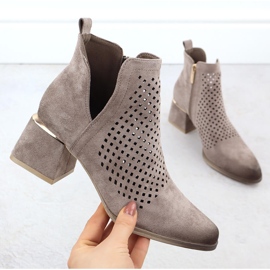 Tacchi alti in pelle scamosciata femminile grigio potocki sz12356 1