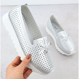 S. BARSKI Scarpe in pelle da donna Openwork Silver S.barski LR51-631 argento 1