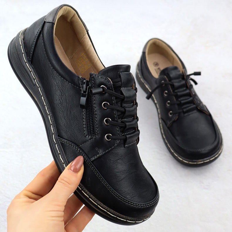 Scarpe da donna comodo Black Unsoft 9018 nero 1