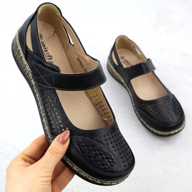 Scarpe da donna per Velcro Black UniSoft 7026 nero 1