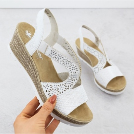 Sandali da donna bianca Rieker Openwork Pattern 1