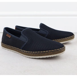 Scarpe da uomo inserite espadrilles blu blu rieker b5265-14 1