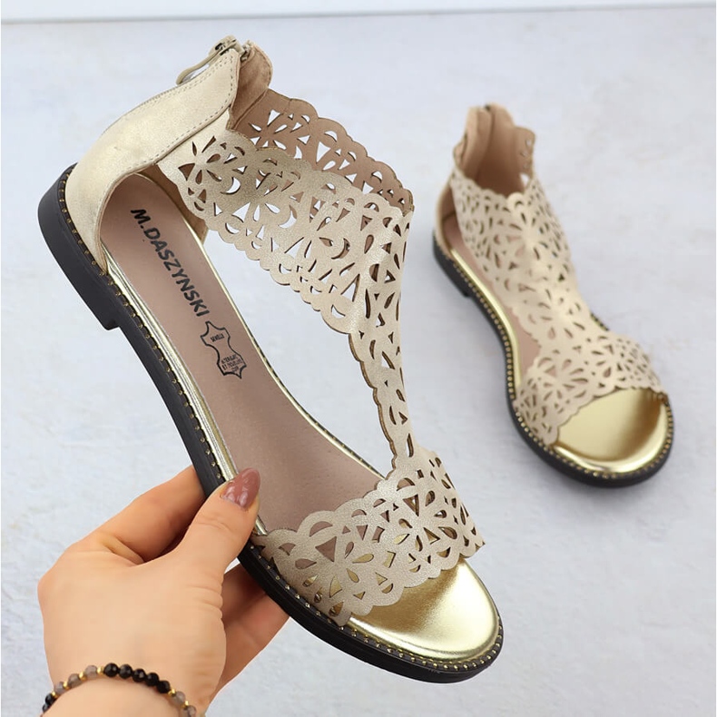 Sandali da donna Openwork Platinum Złote M. Daszyński MR24148-2 d'oro 1