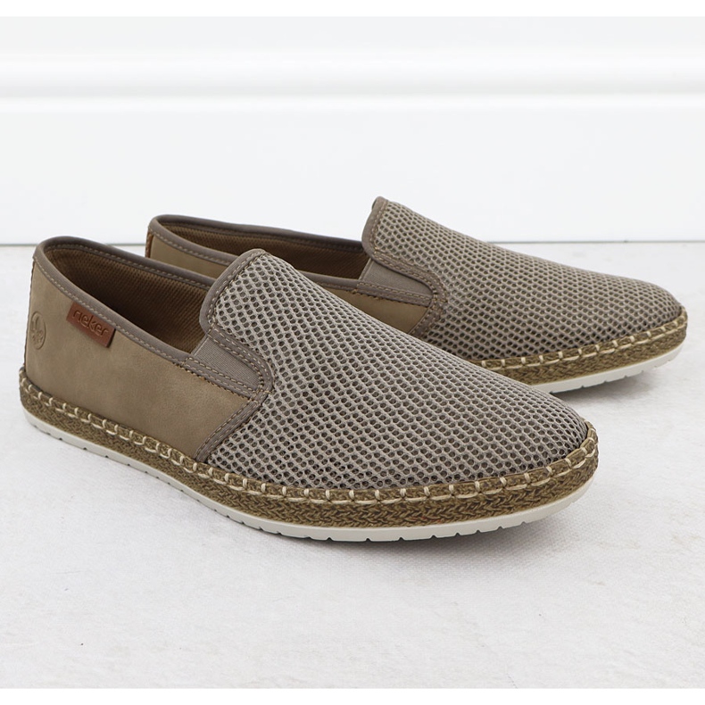 Scarpe da uomo inserite beige rieker b5265-65 1