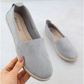 Espadrilles femminile in pelle scamosciata in pelle scamosciata grigia potocki py16332 grigio 1