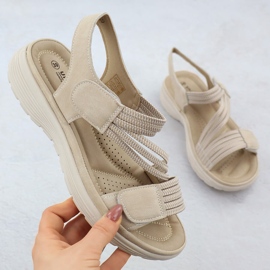 Unisoft Sandali da donna sulla piattaforma comoda beige unsoft 8875 1